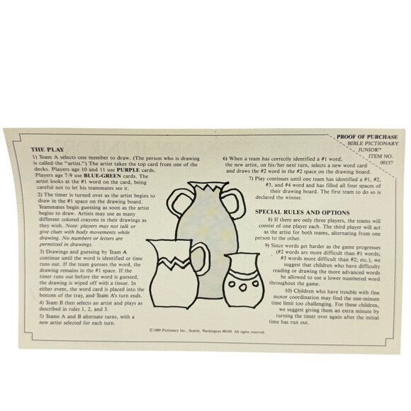 Bible Pictionary Junior Kids Ages 7-11 1989 Complete Christian‎ Drawing Game - Picture 7 of 16